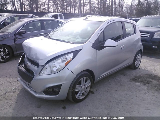 KL8CD6S99DC614008 - 2013 CHEVROLET SPARK 1LT Серебристый фото 2