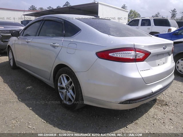 3FA6P0HR3DR373117 - 2013 FORD FUSION SE SILVER photo 3