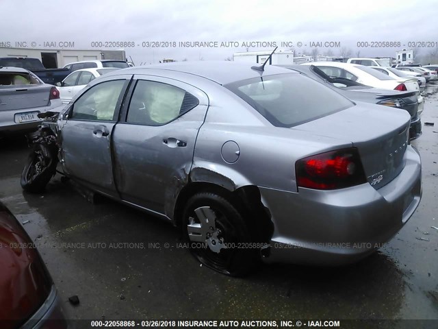 1C3CDZAB0EN129232 - 2014 DODGE AVENGER SE SILVER photo 3