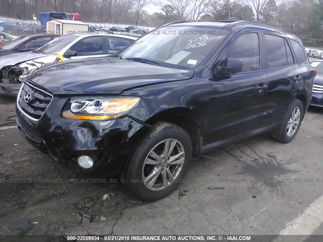 5NMSH4AG4AH360636 - 2010 HYUNDAI SANTA FE SE BLACK photo 2