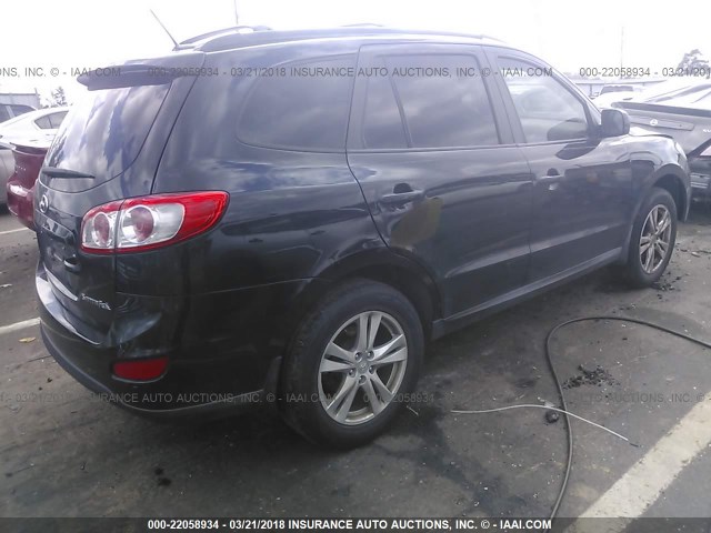 5NMSH4AG4AH360636 - 2010 HYUNDAI SANTA FE SE BLACK photo 4