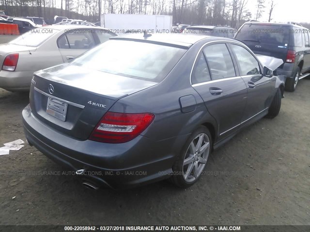 WDDGF8AB9DR283985 - 2013 MERCEDES-BENZ C 300 4MATIC GRAY photo 4