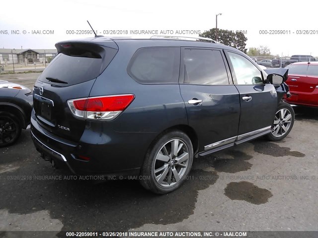 5N1AR2MN9EC616096 - 2014 NISSAN PATHFINDER S/SV/SL/PLATINUM 蓝色 照片 4