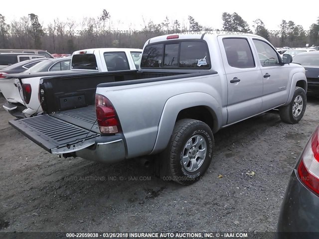 3TMJU62N66M026211 - 2006 TOYOTA TACOMA DOUBLE CAB PRERUNNER SILVER photo 4