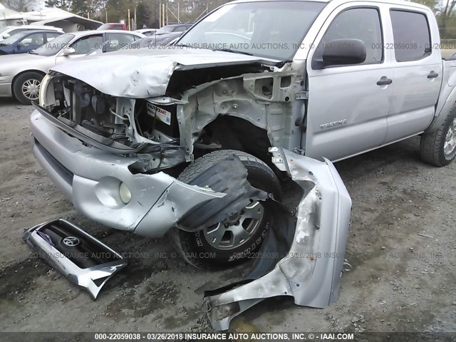 3TMJU62N66M026211 - 2006 TOYOTA TACOMA DOUBLE CAB PRERUNNER SILVER photo 6