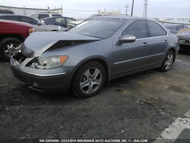 JH4KB16575C009956 - 2005 ACURA RL GRAY photo 2