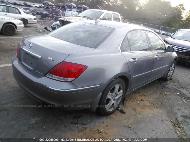 JH4KB16575C009956 - 2005 ACURA RL GRAY photo 4