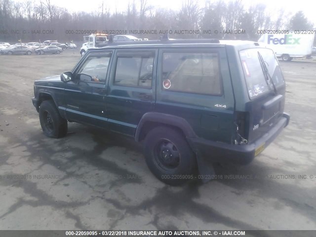 1J4FJ28S8VL578596 - 1997 JEEP CHEROKEE SE TEAL photo 3