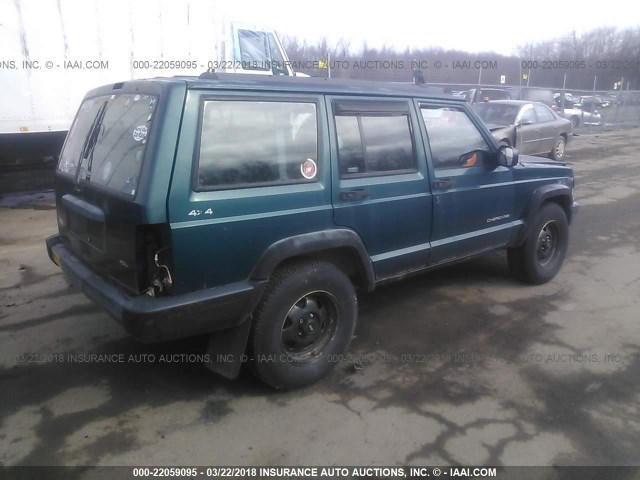 1J4FJ28S8VL578596 - 1997 JEEP CHEROKEE SE TEAL photo 4