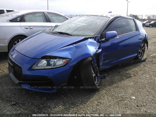 JHMZF1D45GS001411 - 2016 HONDA CR-Z BLUE photo 2