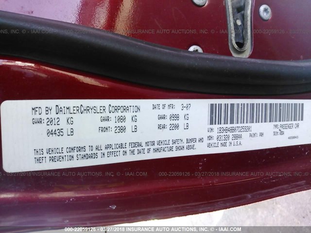 1B3HB48B07D259201 - 2007 DODGE CALIBER SXT RED photo 9