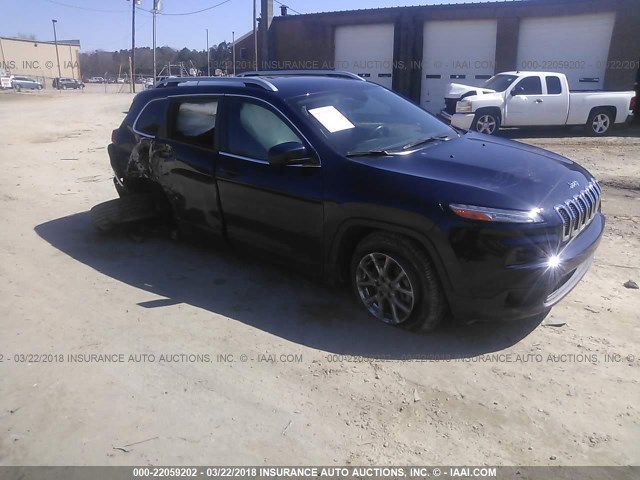 1C4PJLCS1EW139942 - 2014 JEEP CHEROKEE LATITUDE Dark Blue photo 1