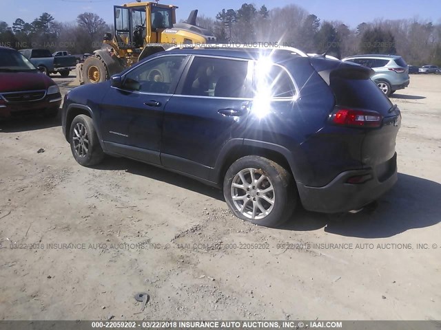 1C4PJLCS1EW139942 - 2014 JEEP CHEROKEE LATITUDE Dark Blue photo 3