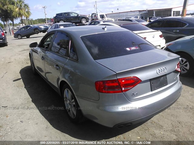 WAUAFAFL2BN023180 - 2011 AUDI A4 PREMIUM GRAY photo 3