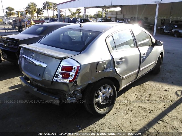 3N1AB6AP6CL664942 - 2012 NISSAN SENTRA 2.0/2.0S/SR/2.0SL GRAY photo 4