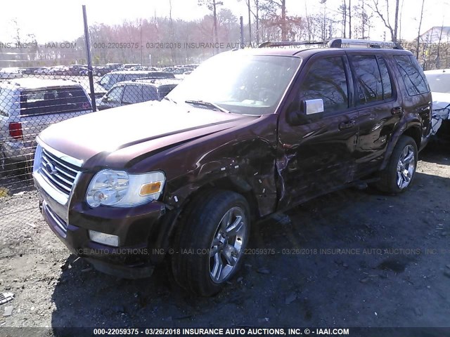 1FMEU6FE4AUA46467 - 2010 FORD EXPLORER LIMITED 勃艮第红 照片 2