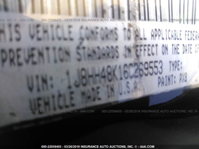 1J8HH48K16C269553 - 2006 JEEP COMMANDER BLACK photo 9