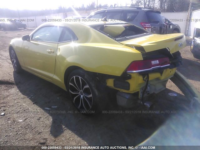 2G1FD1E35F9250459 - 2015 CHEVROLET CAMARO LT YELLOW photo 3