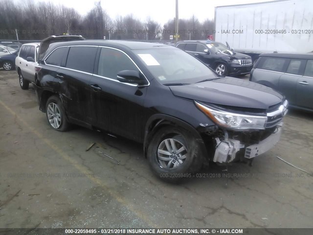 5TDBKRFH5GS258199 - 2016 TOYOTA HIGHLANDER LE/LE PLUS BLACK photo 1