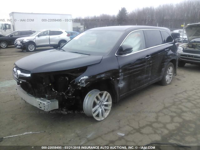 5TDBKRFH5GS258199 - 2016 TOYOTA HIGHLANDER LE/LE PLUS BLACK photo 2