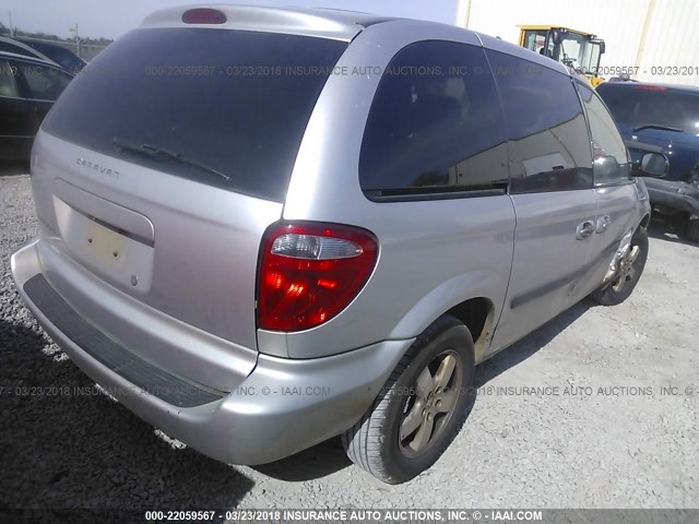 1D4GP45R16B591108 - 2006 DODGE CARAVAN SXT SILVER photo 4