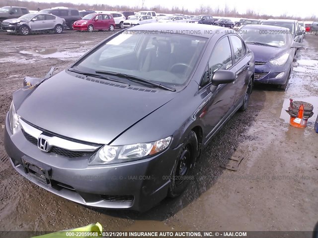 2HGFA16499H107534 - 2009 HONDA CIVIC DX-G GRAY photo 2