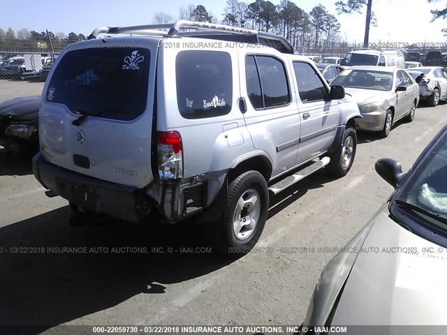 5N1ED28T33C693021 - 2003 NISSAN XTERRA XE/SE SILVER photo 4