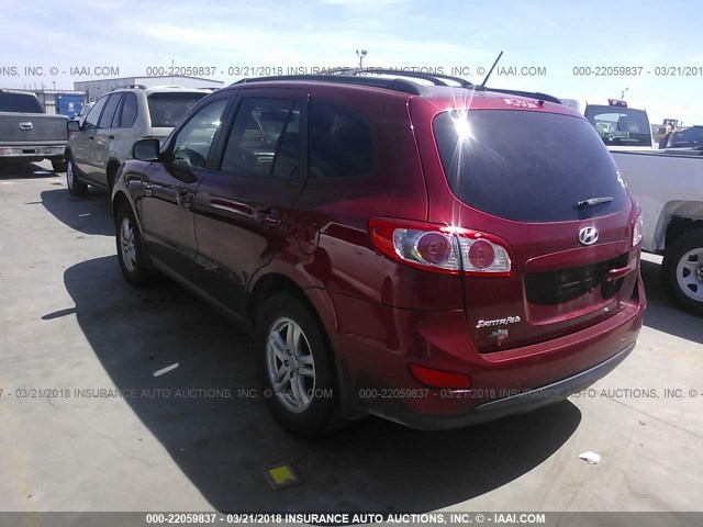 5XYZG3AB8CG160629 - 2012 HYUNDAI SANTA FE GLS RED photo 3