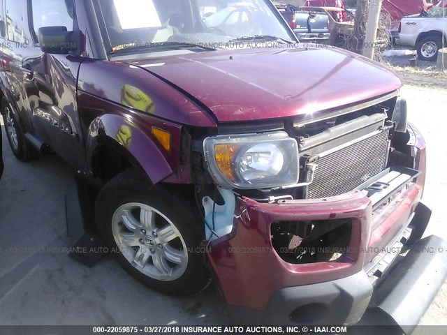 5J6YH287X7L009588 - 2007 HONDA ELEMENT EX RED photo 6