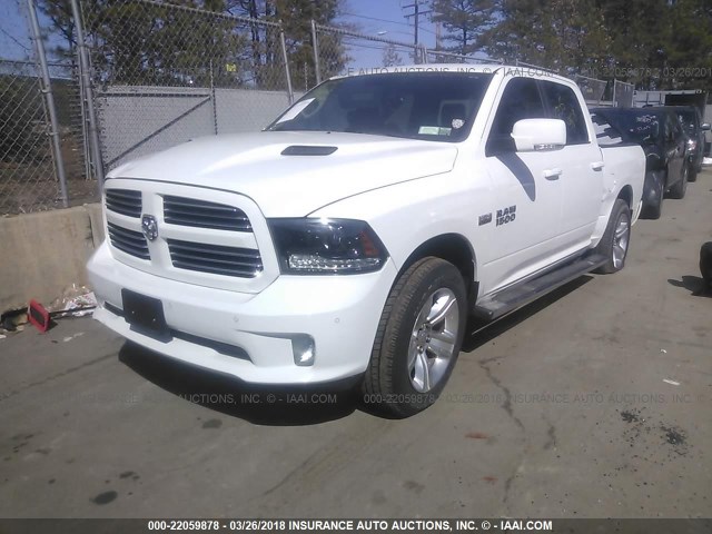 1C6RR7MT1FS653662 - 2015 RAM 1500 SPORT WHITE photo 2