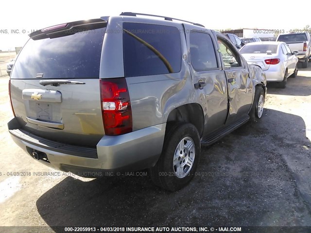 1GNFC13J57J108718 - 2007 CHEVROLET TAHOE C1500 GRAY photo 4