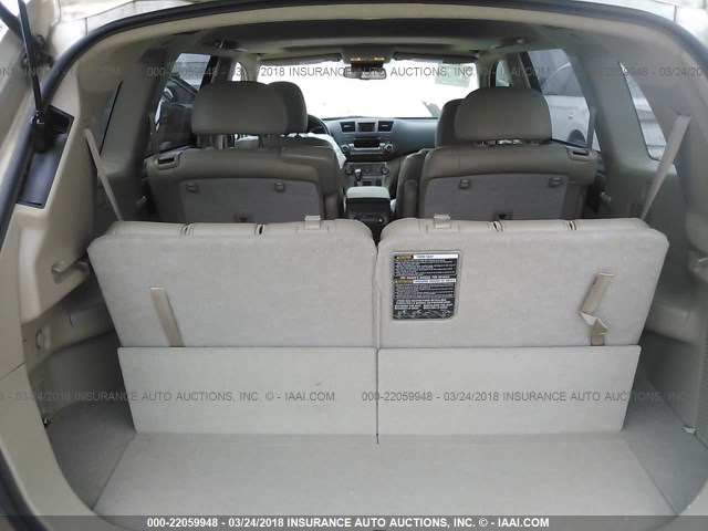 5TDZK3EHXCS058541 - 2012 TOYOTA HIGHLANDER SE BEIGE photo 8