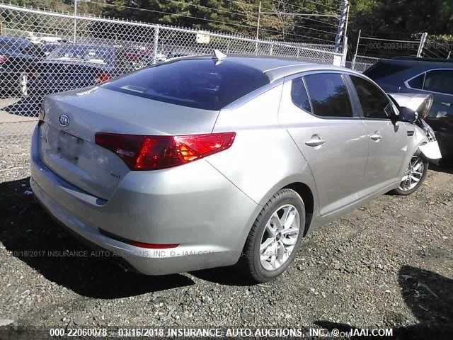 KNAGM4A77B5062181 - 2011 KIA OPTIMA LX ვერცხლისფერი ფოტო 4