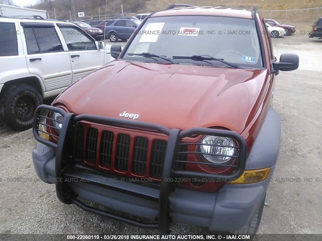 1J4GL48K05W602687 - 2005 JEEP LIBERTY SPORT ORANGE photo 6