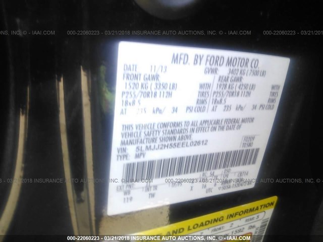 5LMJJ2H55EEL02612 - 2014 LINCOLN NAVIGATOR 黑色 照片 9