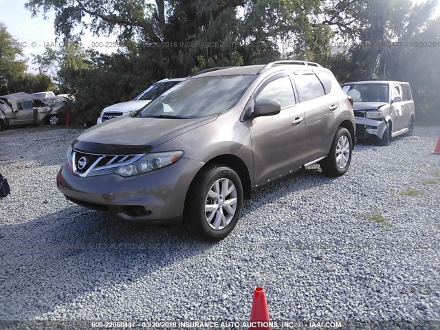 JN8AZ1MU9DW204817 - 2013 NISSAN MURANO S/SL/LE Dark Brown photo 2