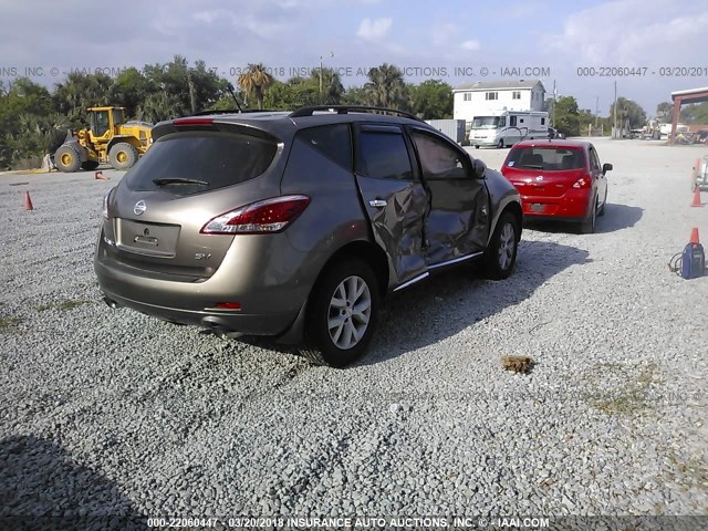 JN8AZ1MU9DW204817 - 2013 NISSAN MURANO S/SL/LE Dark Brown photo 4