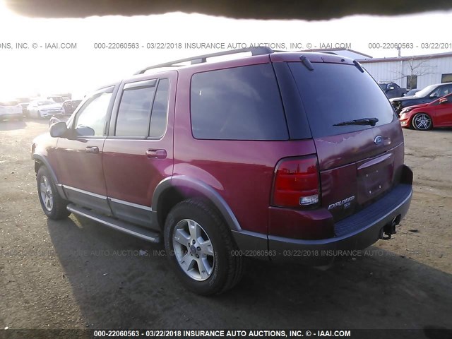 1FMZU73K73ZA21439 - 2003 FORD EXPLORER XLT/XLT SPORT/NBX BURGUNDY photo 3