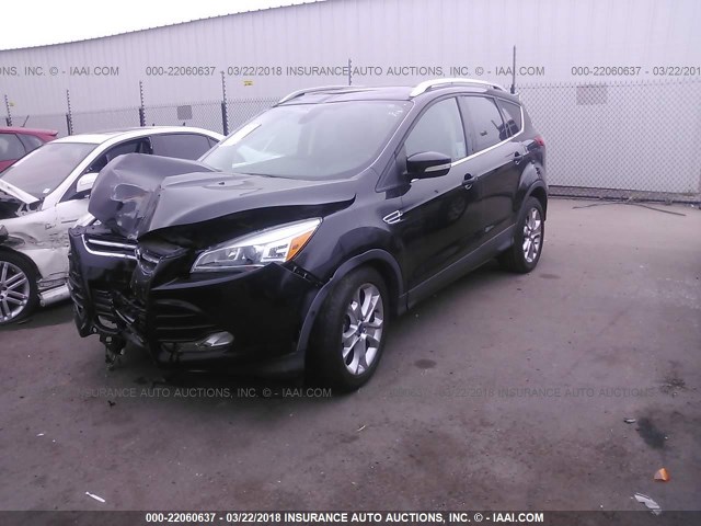 1FMCU0JX1EUB47193 - 2014 FORD ESCAPE TITANIUM BLACK photo 2