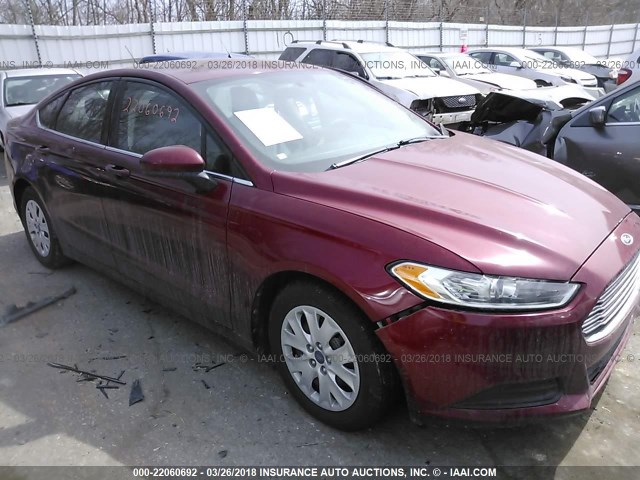 3FA6P0G77DR112654 - 2013 FORD FUSION S RED photo 1