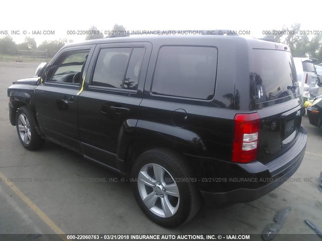 1C4NJPFBXDD140737 - 2013 JEEP PATRIOT LATITUDE BLACK photo 3