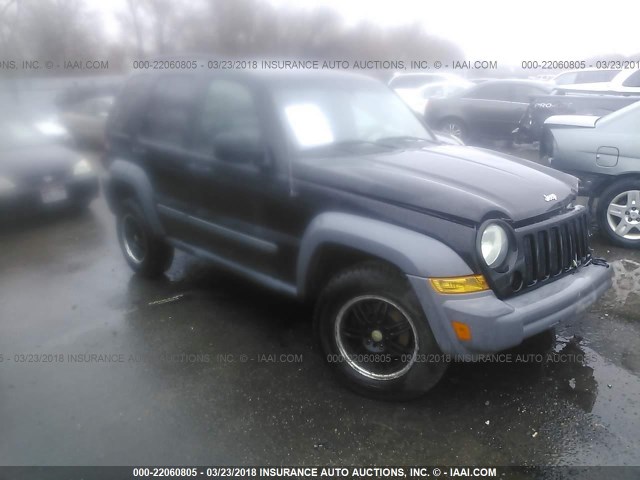 1J4GL48K85W546000 - 2005 JEEP LIBERTY SPORT BLACK photo 1