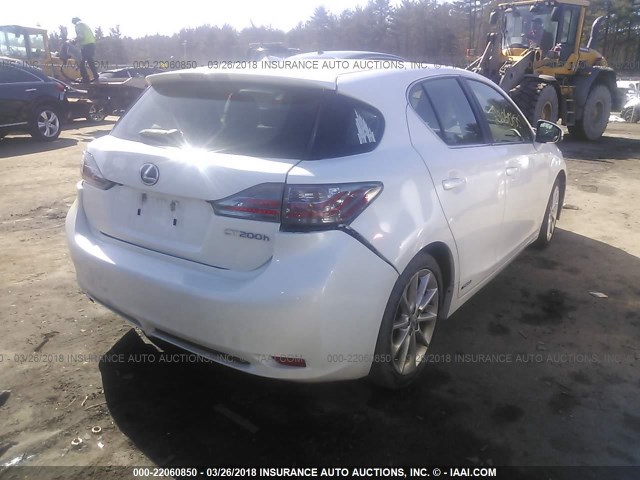 JTHKD5BH0C2085572 - 2012 LEXUS CT 200 WHITE photo 4