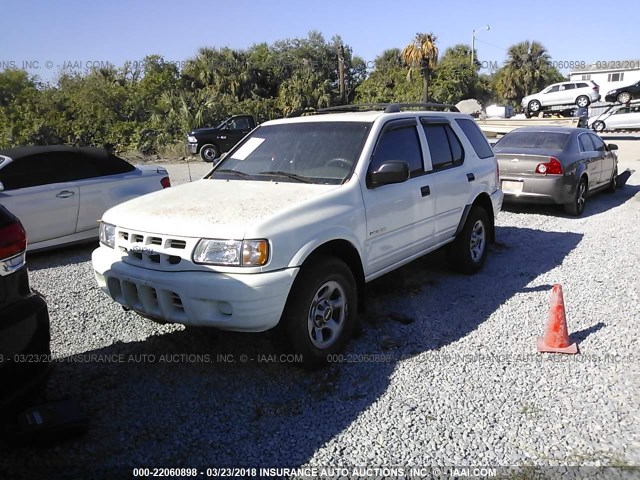 4S2DM58W824315267 - 2002 ISUZU RODEO S/LS/LSE WHITE photo 2