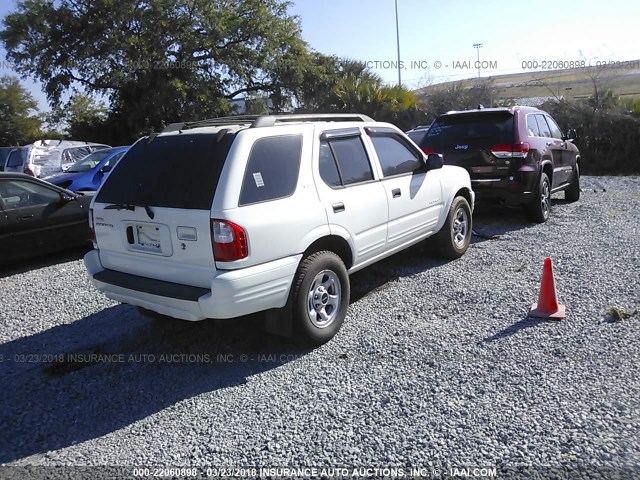 4S2DM58W824315267 - 2002 ISUZU RODEO S/LS/LSE WHITE photo 4