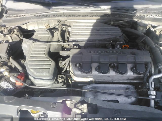 2HGES16345H567078 - 2005 HONDA CIVIC DX VP SILVER photo 10