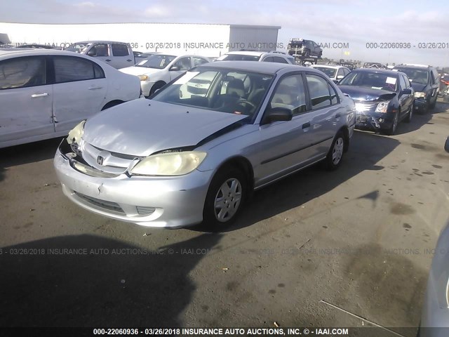 2HGES16345H567078 - 2005 HONDA CIVIC DX VP SILVER photo 2