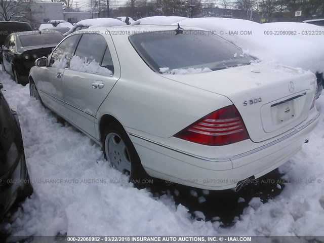 WDBNG84J55A445479 - 2005 MERCEDES-BENZ S 500 4MATIC WHITE photo 3