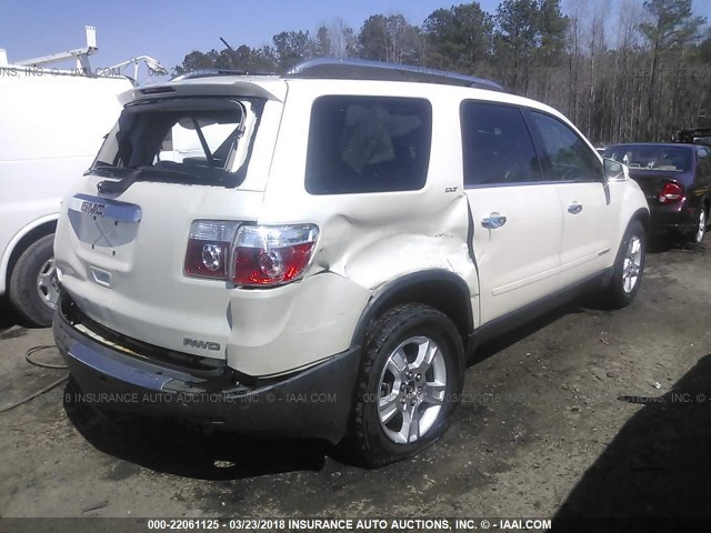 1GKEV23788J195237 - 2008 GMC ACADIA SLT-1 Білий фото 4