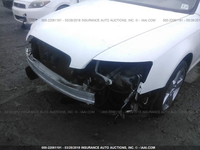 WAUDH74F78N129611 - 2008 AUDI A6 3.2 QUATTRO WHITE photo 6